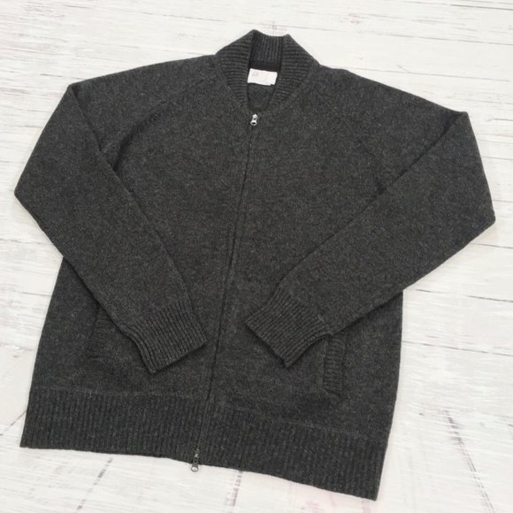 Adriano Goldschmied • Lambs Wool Blend Full Zip Cardigan Sweater - Picture 3 of 12